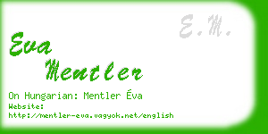 eva mentler business card