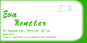 eva mentler business card